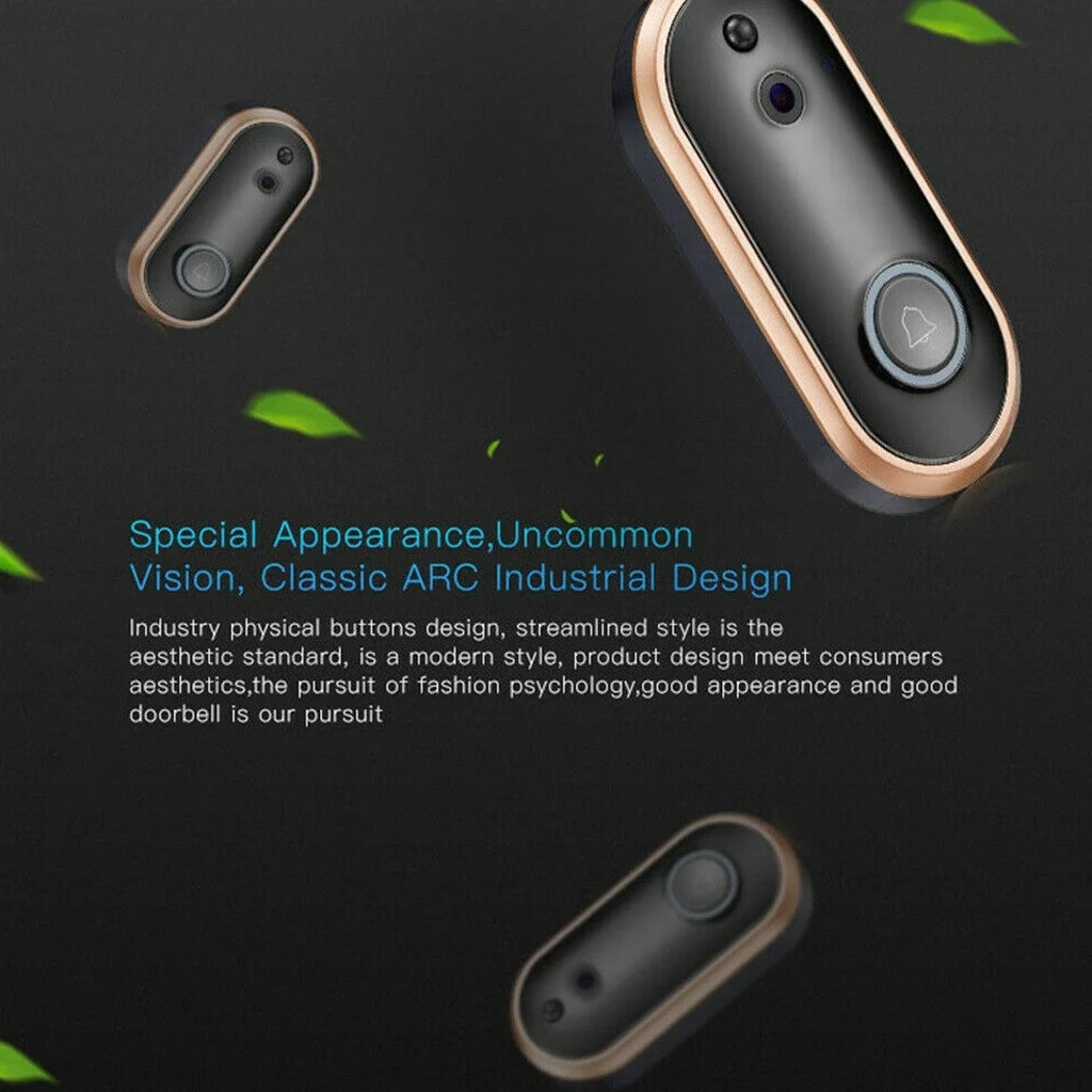 1080P WiFi Doorbell Smart Home Security Camera Two-Way Audio PIR Motion Detection IR Night Vision Wireless Doorbell for IOS and