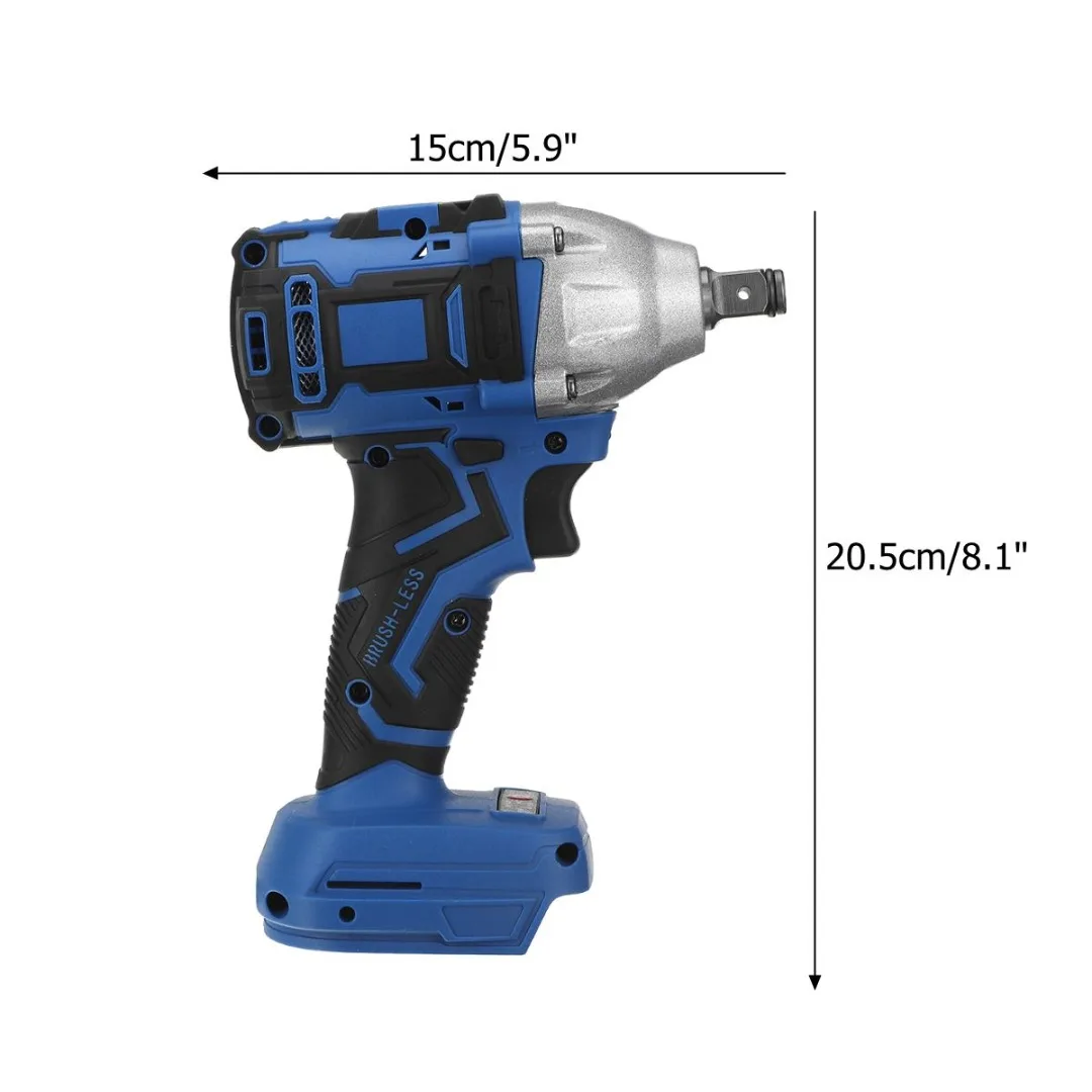 

2 Speed Impact Socket Wrench Hand Drill 18V 520Nm Brushless Electric Wrench Installation 1/2 Socket Wrench Power Tool