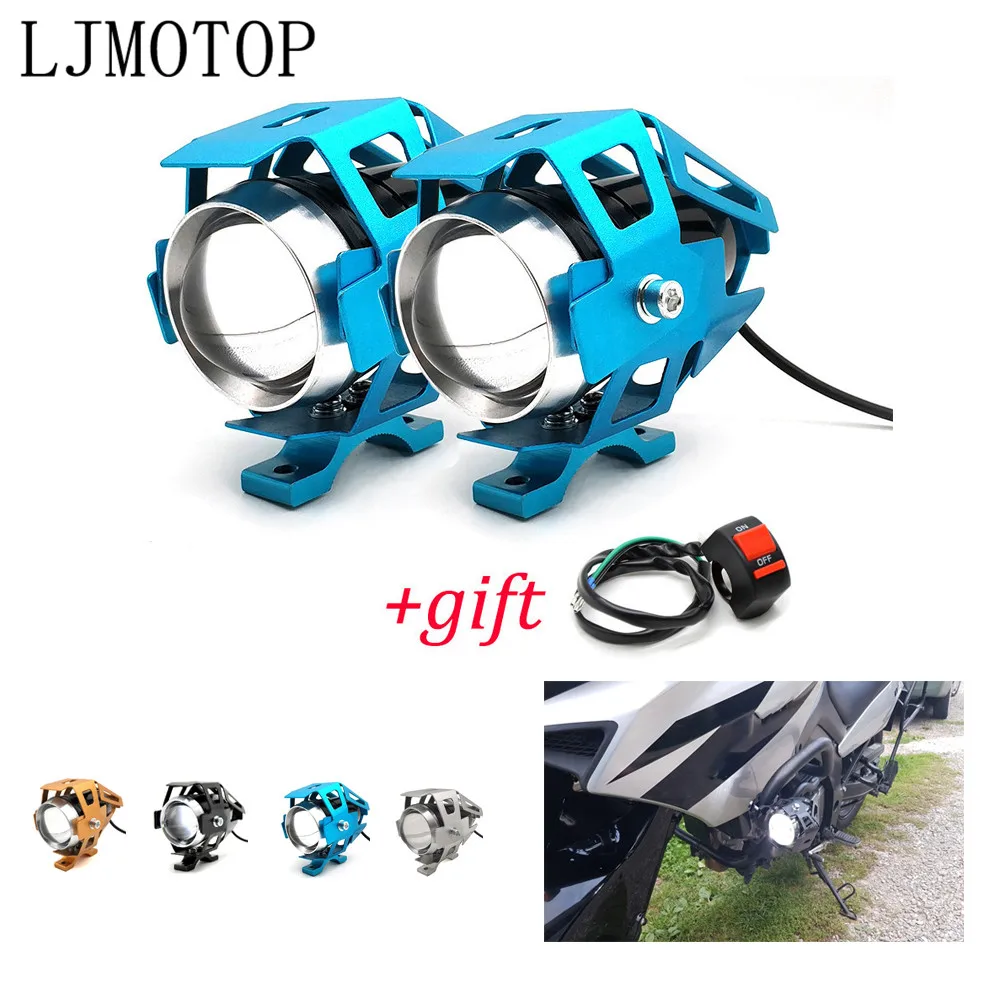 Motorcycle 12V LED Headlights Auxiliary Lamp U5 Spotlight Motorbike For Honda XR 230 250 400 125 CRM250R CRF 250 L M 1000L