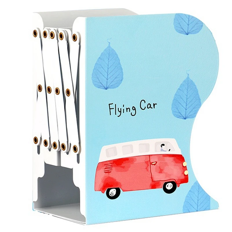 cheap 1Pc Kawaii Metal Desk Book Holder Retractable Book Block Student Desk Storage Box Office School Home Shelf Stationery