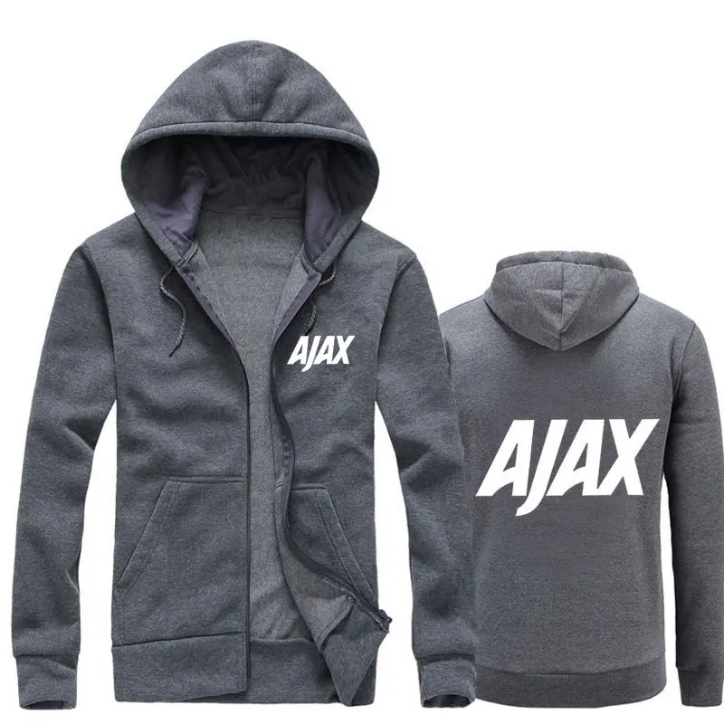 Осенние мужские толстовки с капюшоном модная Толстовка принтом AJAX повседневный