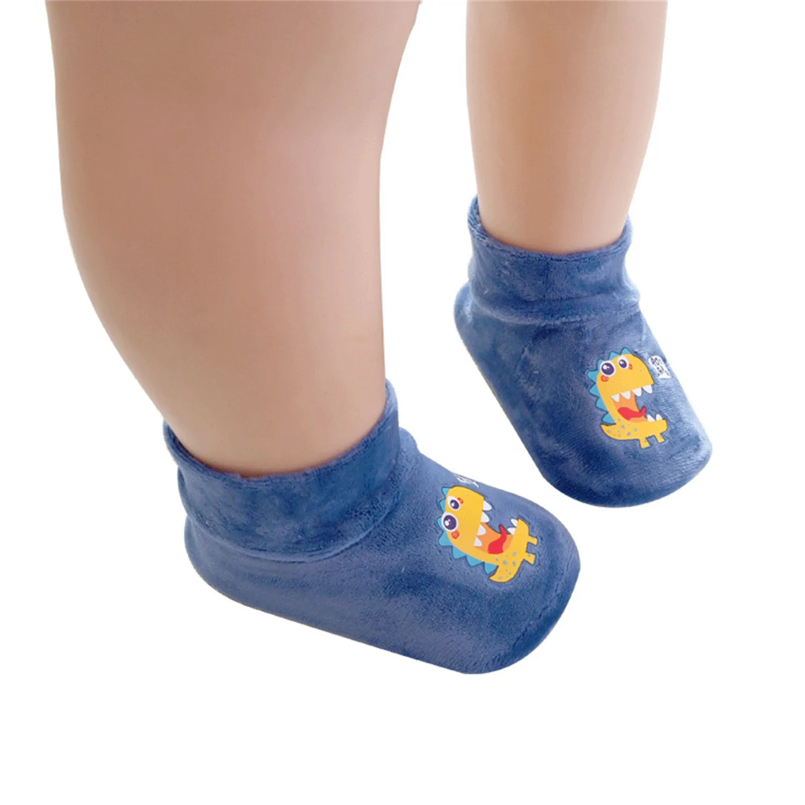 0-4 Years Cotton Baby Boys Girls Socks Rubber Non-Slip Floor Socks Cartoon Animal Pattern Kids Autumn Winter Kid Foot