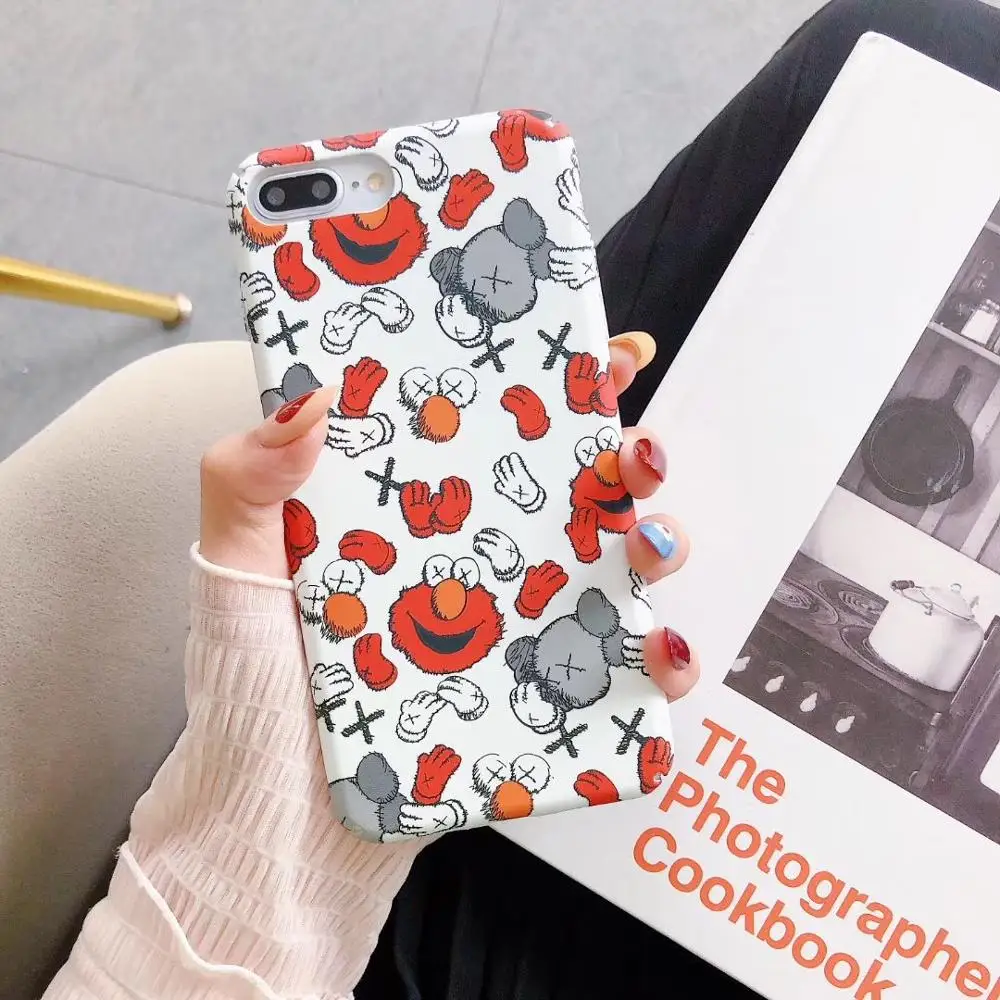

For iPhone11 Pro Elmo Cookie Luminous Phone Case XS MAX 7/8PLUS 6s XR IMD Full Hard Cover Skinny Shell Protection