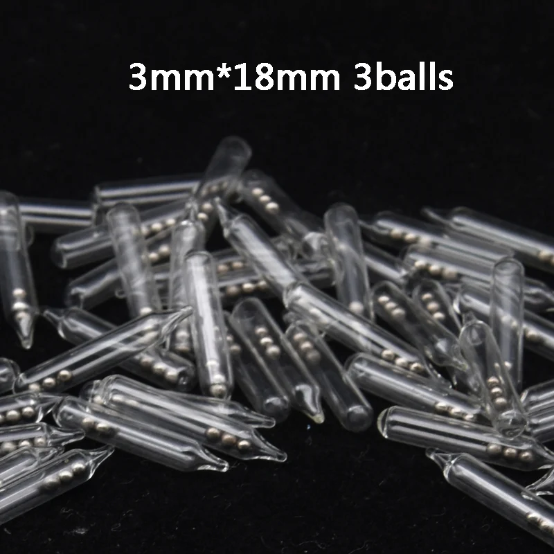 50/100 Worm Jig Fishing Lure Glass Rattles Insert Tube Rattles Shake Attract Fly Tie Tying (50 Pcs 3mm)