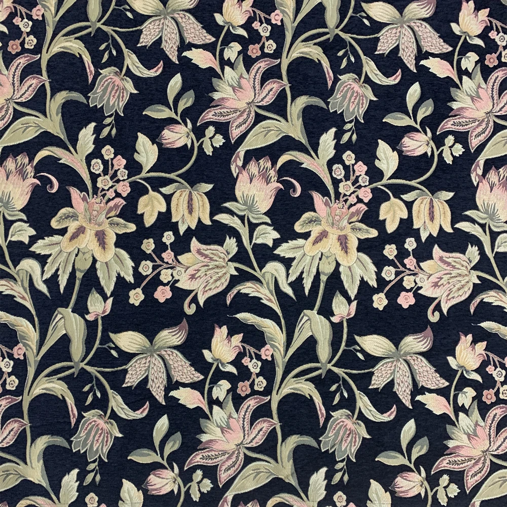 

Роскошный черный цветочный Тяжелый Мягкий тканевый шенилл диван кресло интерьер ткань отель виллы обивка тканая жаккардовая дизайнерская 280 см