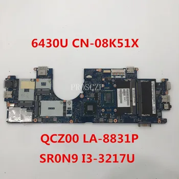 

For Latitude 6430U Laptop motherboard CN-08K51X 08K51X 8K51X QCZ00 LA-8831P With SR0N9 I3-3217U CPU 100% working well