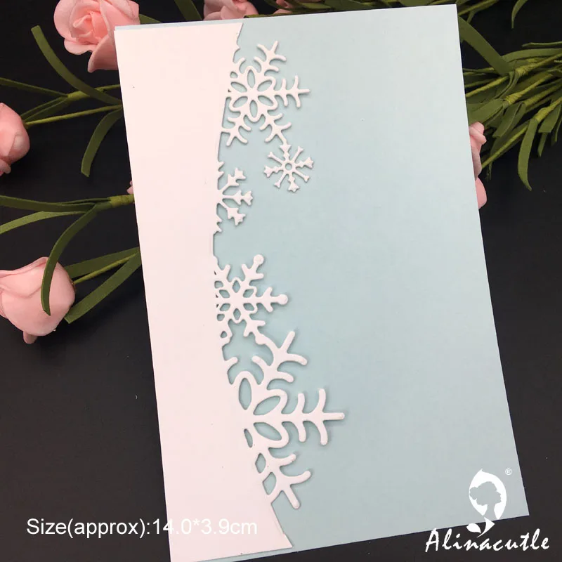 

Die Cut Metal Cutting die Winter Snowflakes Edge Border Scrapbooking Paper Craft Handmade Card Punch Art Cutter Alinacutle