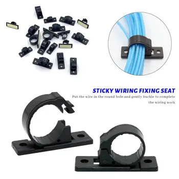 

Wall Snap Type Fixed Cable Line Clip Clamp Sticky Wiring Fixing S Base Hook Wire Cable Gadget Clip For Car PC Mouse TV Dropship