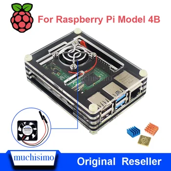 

Acrylic Transparent / Clear & Black Case Cover for Raspberry Pi 4 Model B, with Cooling Fan for Raspberry Pi 4B Heat Sink