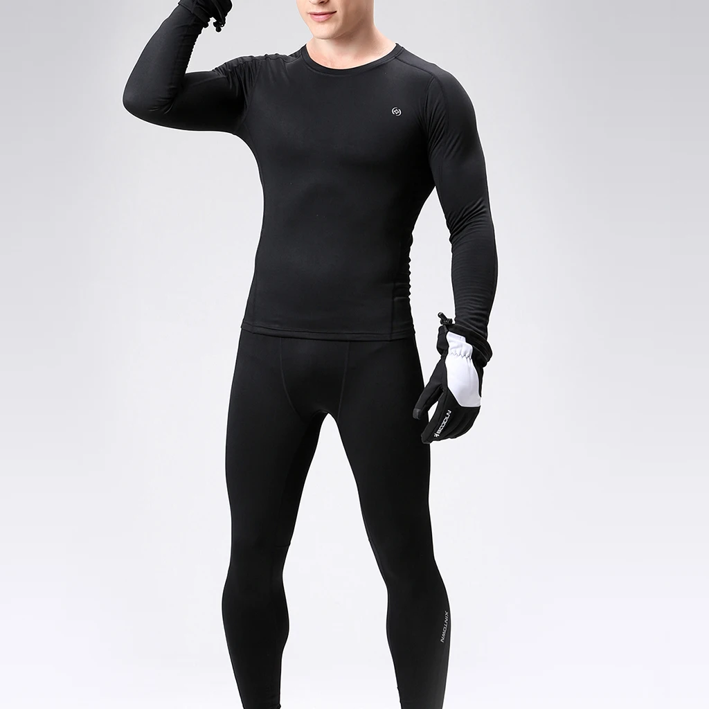 Thermal Underwear Fleece Long Sleeve Long Johns Base Layer Top & Bottom Set Thermal Underwear Set for Skiing 