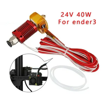 

Extruder Hot End Kit 24V 40W 1.75mm/0.4mm With Thermistor For Ender 3 Tool Aluminum + Stainless Steel + Brass