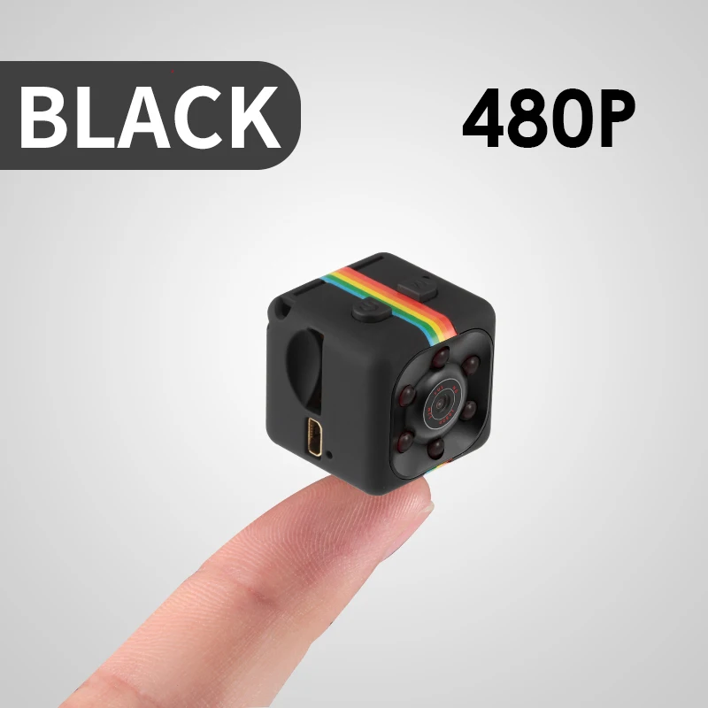 Black 480P Мини-видеокамера Espion SQ11, маленькая камера gizli Micro Bike DV ночного видения, камера видеонаблюдения SQ 11, поддержка скрытой sd-карты - Цвет: Black 480P