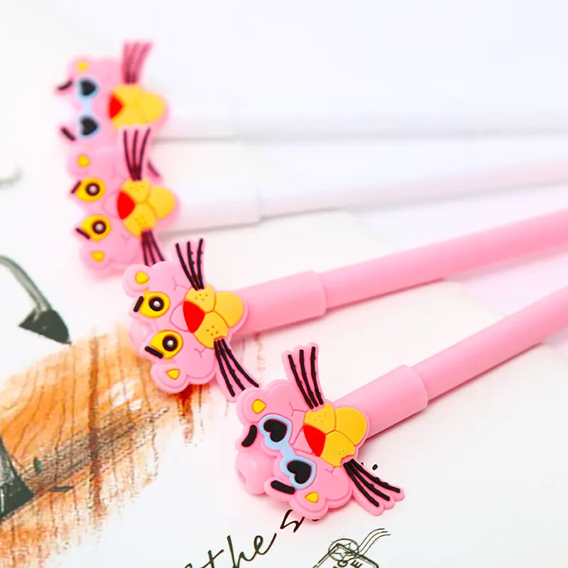 12 шт./компл. Kawaii Розовая пантера гелевые ручки милые синие чернила животных