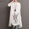 ZANZEA Vintage Autumn Embroidery Floral Blouse Women Long Sleeve Tops Tunic Female Cotton Linen Blusas Long Shirt Casual Chemise ► Photo 1/6