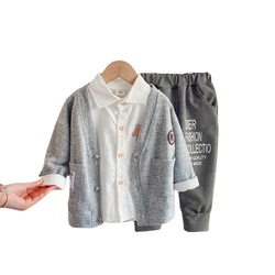 Vêtements de sport pour bébés garçons et filles, veste avec lettres, chemise et pantalon, design de dessin animé, nouvelle collection printemps automne pièces/ensembles 