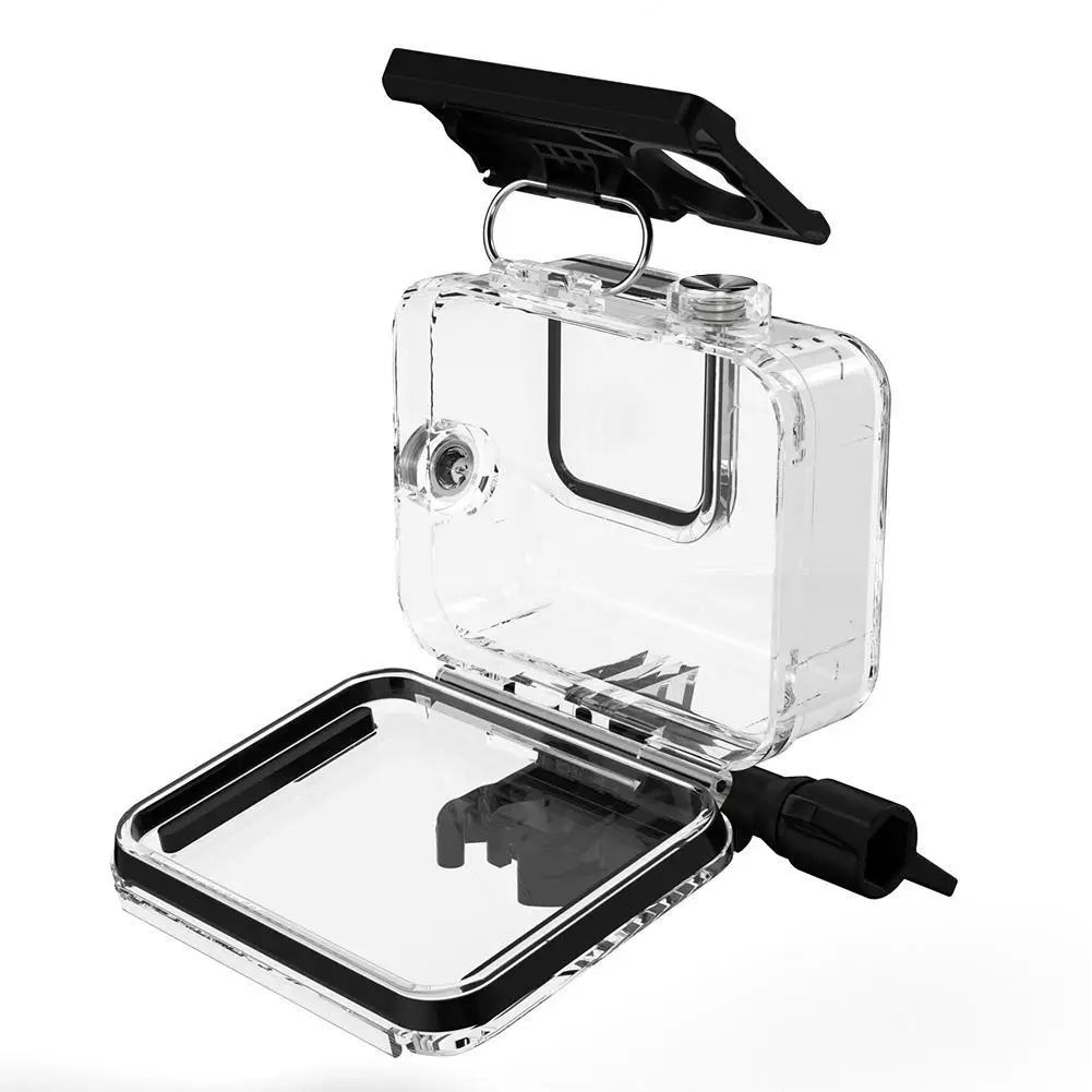 60 м подводный чехол для GoPro Hero 8, Черный Защитный корпус, чехол, водонепроницаемый чехол, объектив камеры, дайвинг, части для плавания