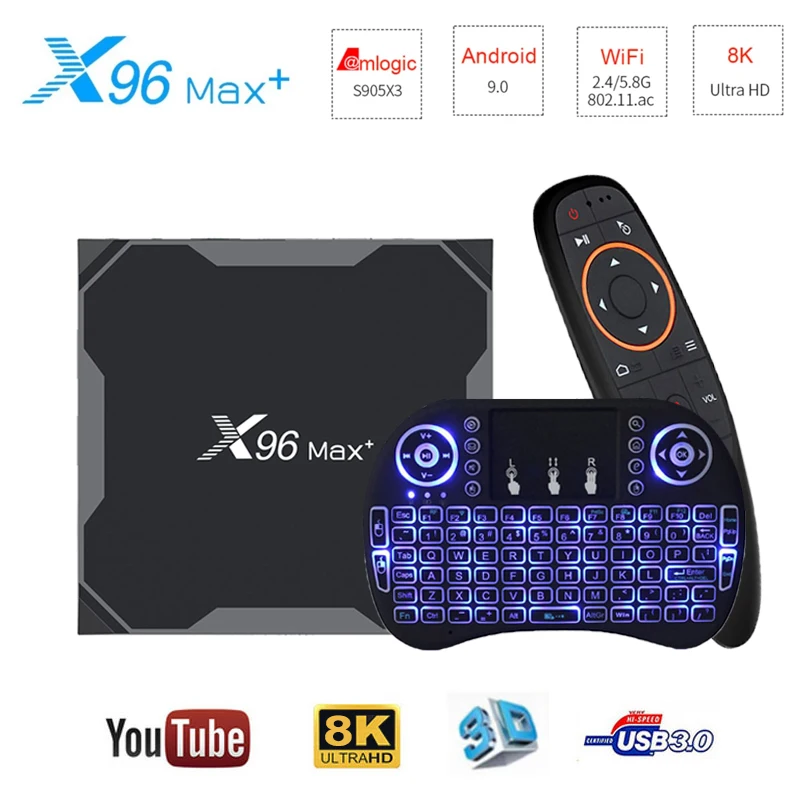 X96 MAX Plus2 Android 9.0 Smart TV BOX Amlogic S905X3 X96MAX 8K HD 1000M 2.4/5.0G Wifi Media Player 4GB 64GB 32GB Android TV BOX