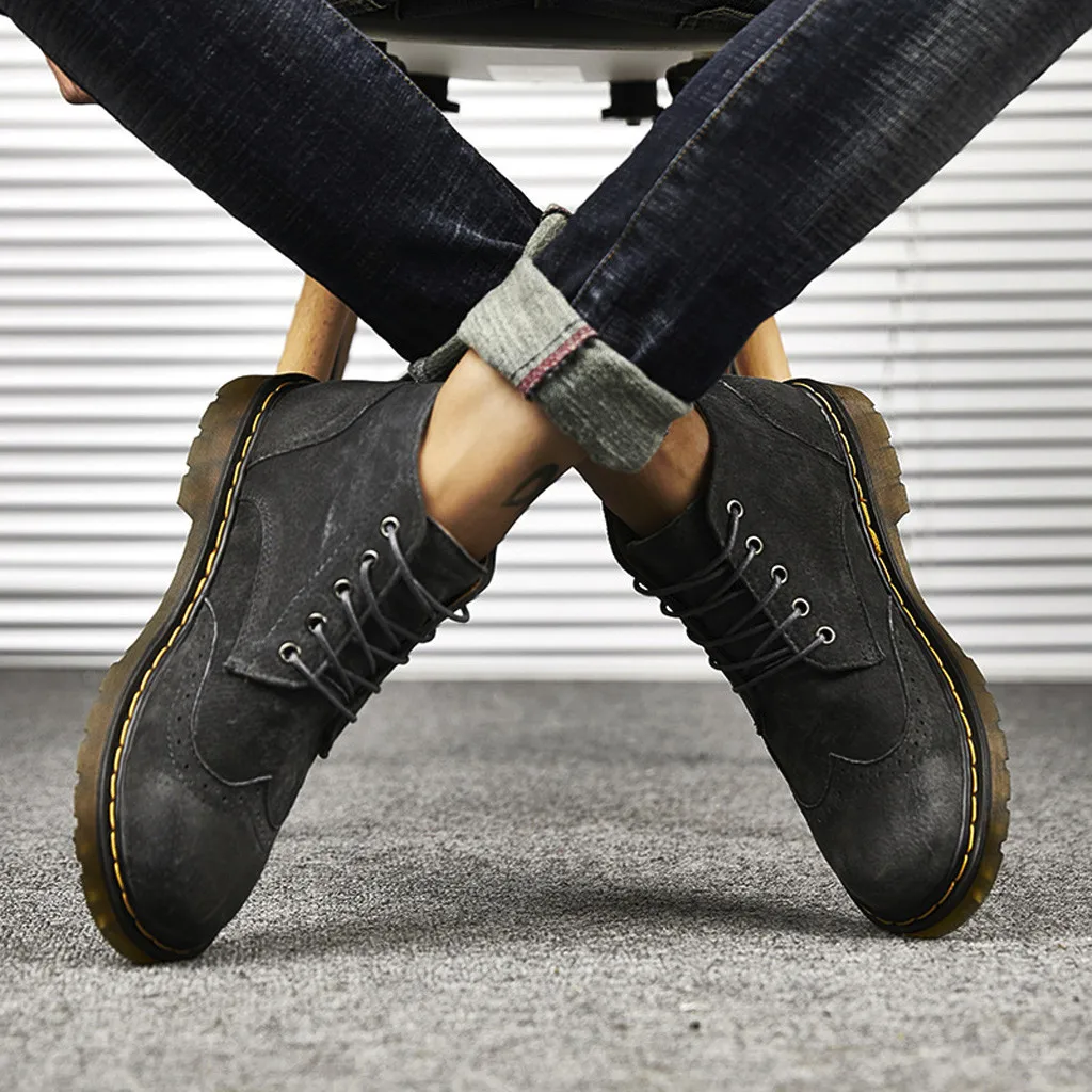 SAGACE/ г. Новые Осенние мужские ботинки повседневная обувь больших размеров в британском стиле Нескользящая Мужская Удобная Рабочая обувь