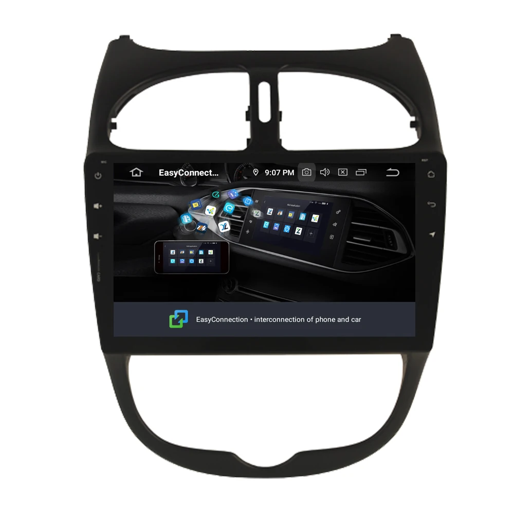 RoverOne автомобильный мультимедийный плеер для peugeot 206 206CC 206SW Android 9,0 4G+ 64G Octa Core радио gps навигация головное устройство Phonelink