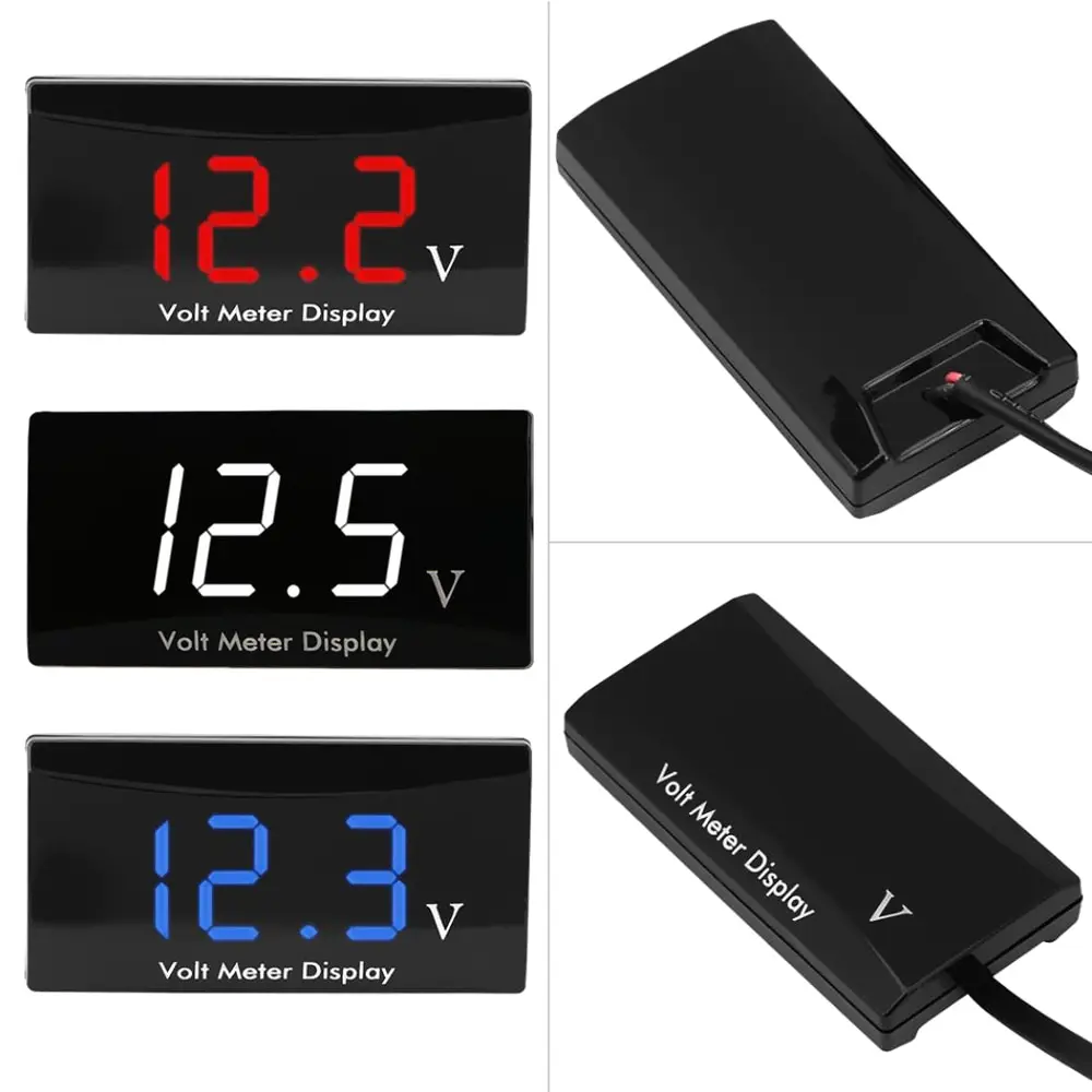 KKmoon Digital Voltmeter Voltage Gauge 12V Digital LED Display Panel Meter for Car Motorcycle