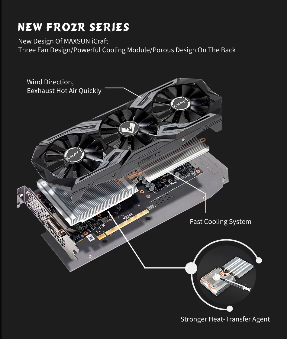 MAXSUN Graphics Cards Nvidia Geforce RTX 2060 SUPER iCraft 8GB GDDR6 256Bit 8Pin GPU Gaming Video Card desktop pc Full New