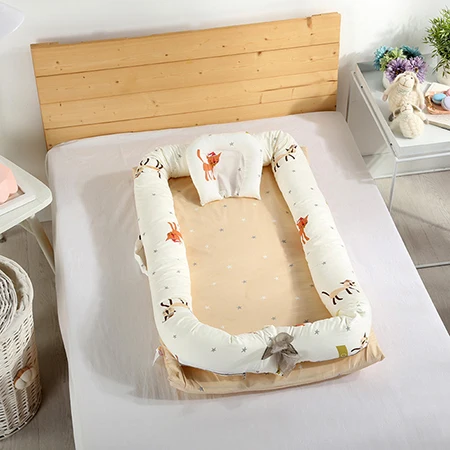 Forest Family 2PCS Детские кроватки для сна, портативная моющаяся дорожная Изолированная кровать с одеялом для От 0 до 3 лет детей - Цвет: Forest Family 2PCS
