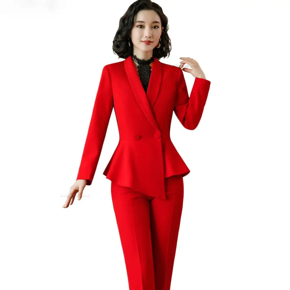 ensemble costume femme rouge