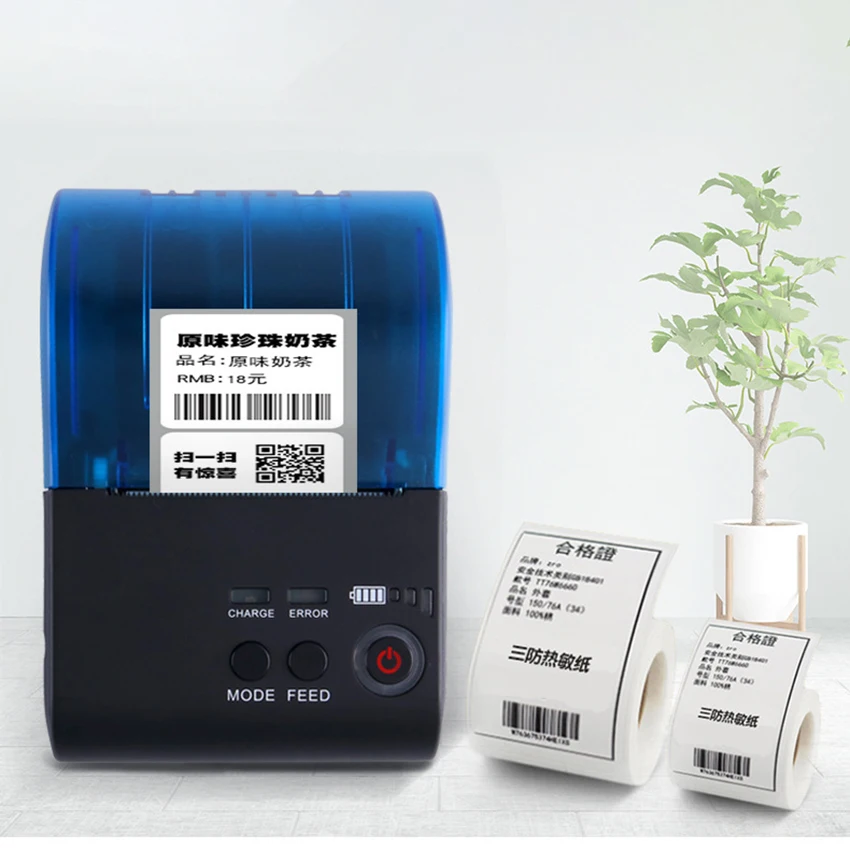 Бытовой мобильный телефон Bluetooth USB термопринтер самоклеящаяся этикетка