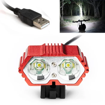 

2*T6 LED USB Bicycle Light Super Bright Torch Waterproof Torch Bicycle Power Accessories Use 18650 Battery