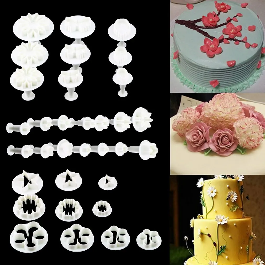 33 шт., сахарное ремесло, украшение торта, помадка, обледенение, формочки, набор инструментов, инструменты для украшения торта, набор цветов