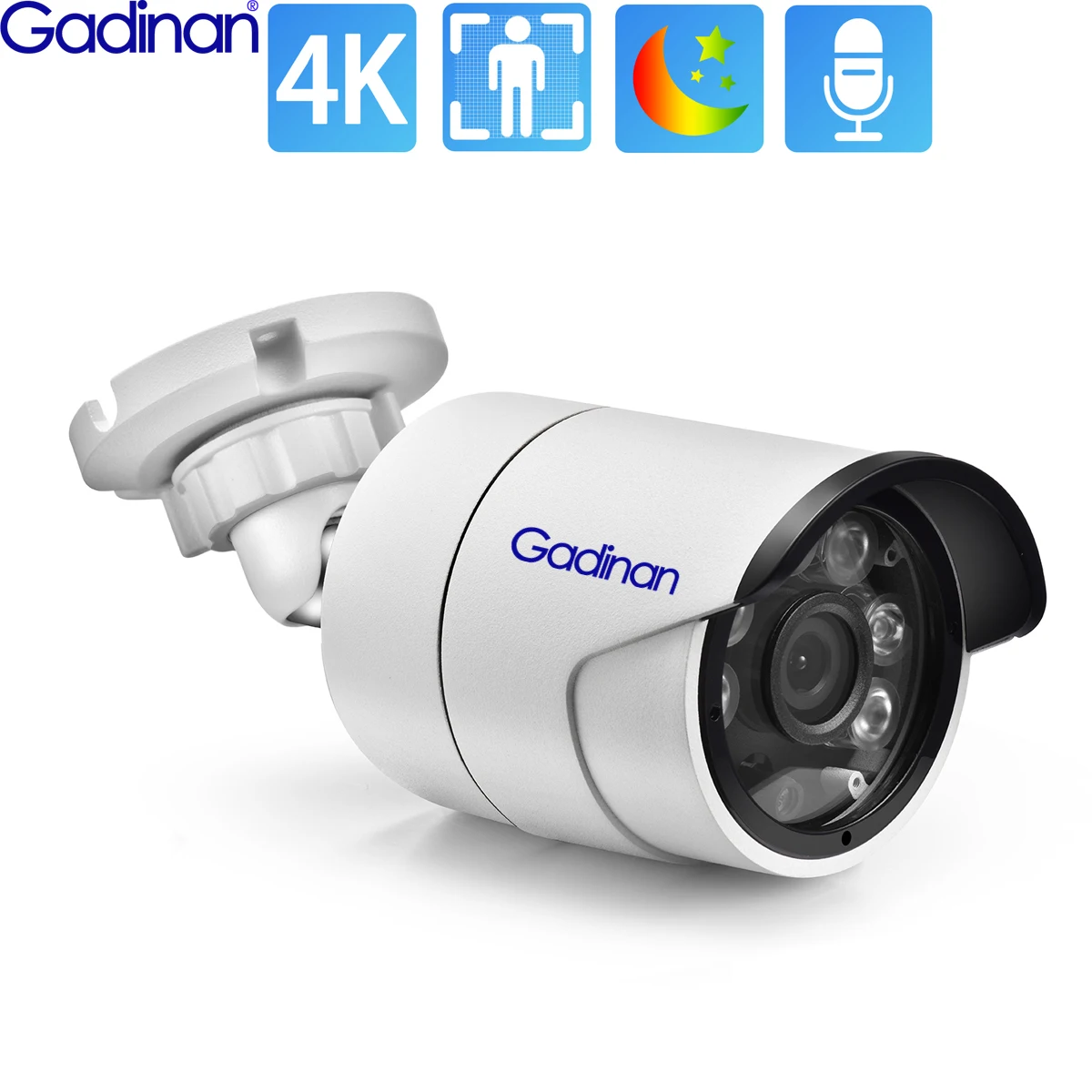 Умная IP-камера Gadinan 4K 8 Мп 5 МП 4 PoE | Безопасность и защита