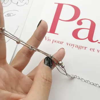 

1pc Authentic 925 Sterling silver Multi-layered Rows lucky ball Chian Bracelet jewelry TLS283