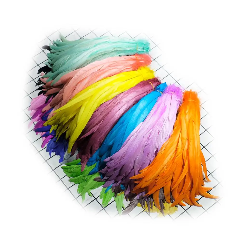 Colorful Feathers for Crafts, 150 Pcs Natural Green Gold Purple Feathers  for DIY Craft Mardi Gras Party Decorations Carnival Costume