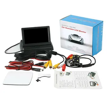 

Car Rear View Kit 4.3"Lcd Monitor Night Vision Reverse Parking Backup Camera 4.3-Inch Foldable Rear-View Camera Screen