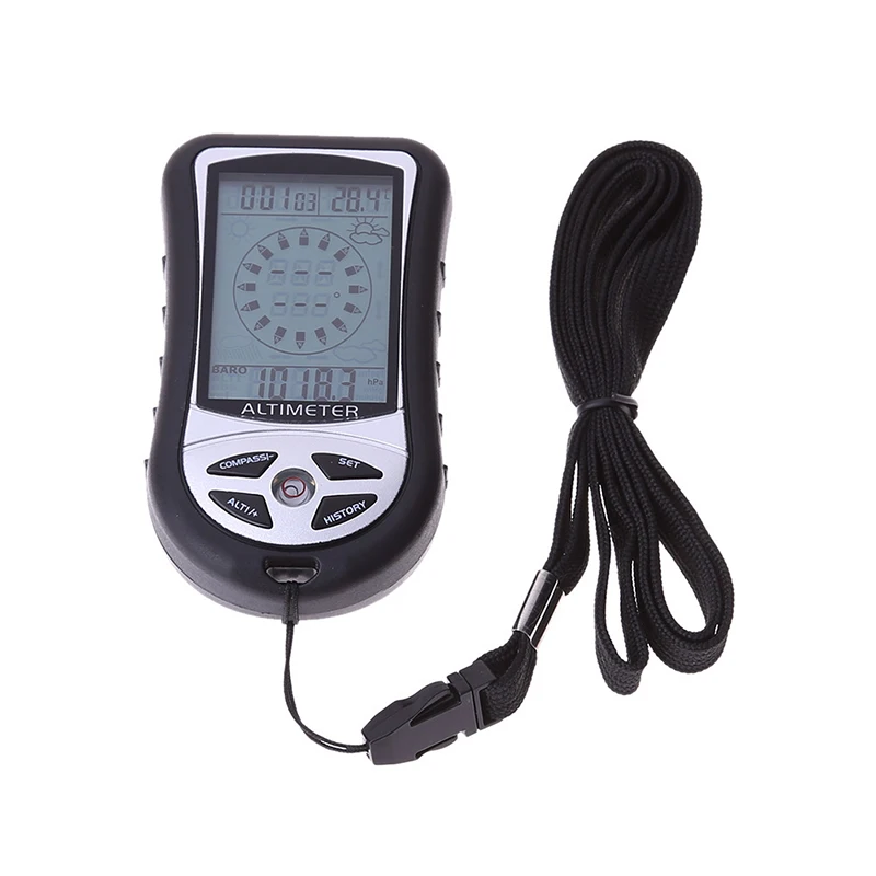 Handheld Digital Altimeter Height Measurer Electronic Compass with Backlight Barometer Thermometer 8 in 1 Measurement Tool