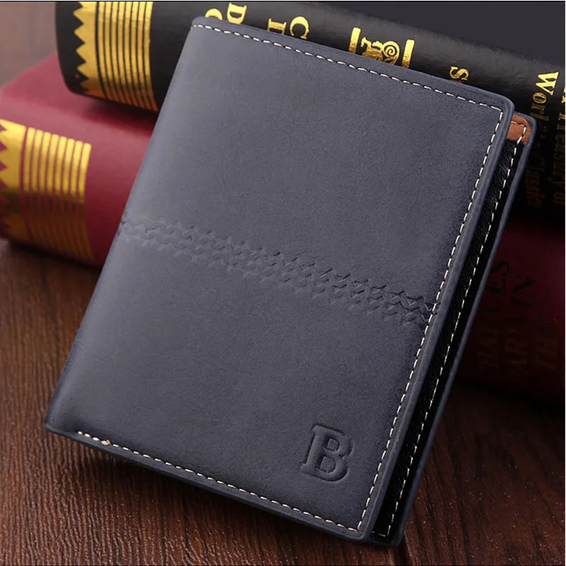 Ретро мужской кошелек Роскошный кредитный держатель для карт бизнес короткие мужские бумажники для мужчин портмоне мужской кошелек Малый клатч сумка