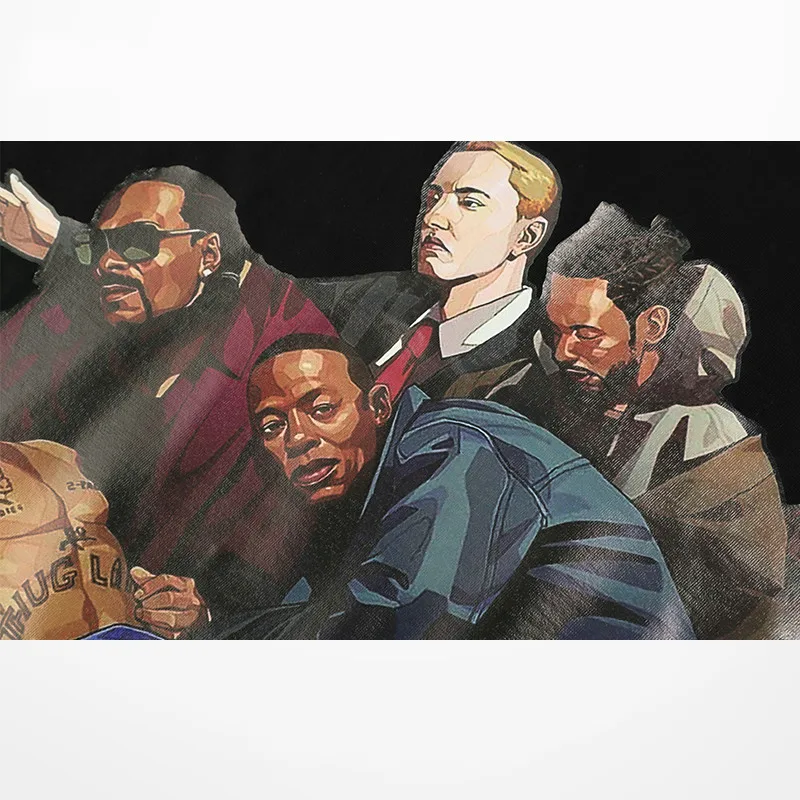 В стиле хип хоп Bandit Gang футболка Для мужчин Kanye West Coast 2PAC с рисунками героев