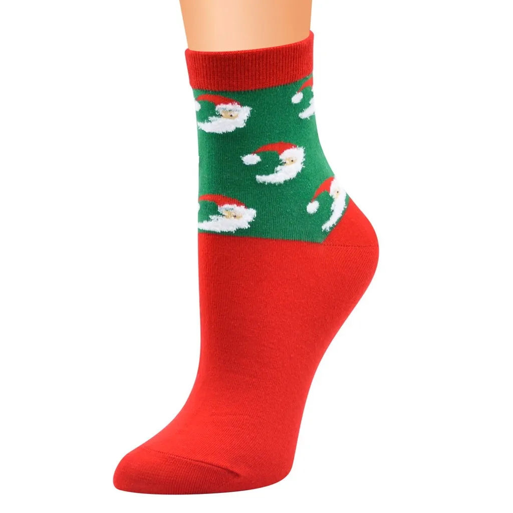 Female winter printing plus velvet warm sleep home socks floor socks
