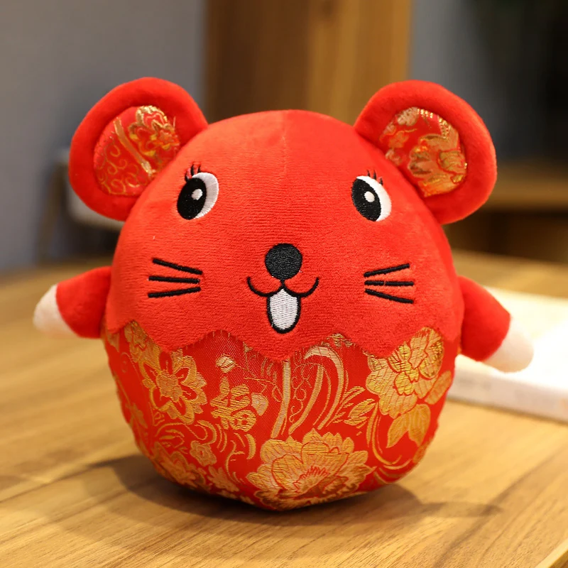 1 Год мышь год Kawaii Китай счастливый толстый крыса плюшевая мышь в Танг костюм мягкие игрушки китайский год вечерние украшения подарок 20 см - Цвет: 1