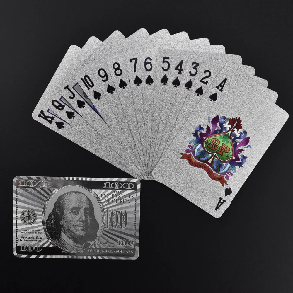Горячая 100 500 водонепроницаемый еврокарты доллар банкноты покрытием покерные карты настольная игра покрытием игральные Открытки Сувениры подарки