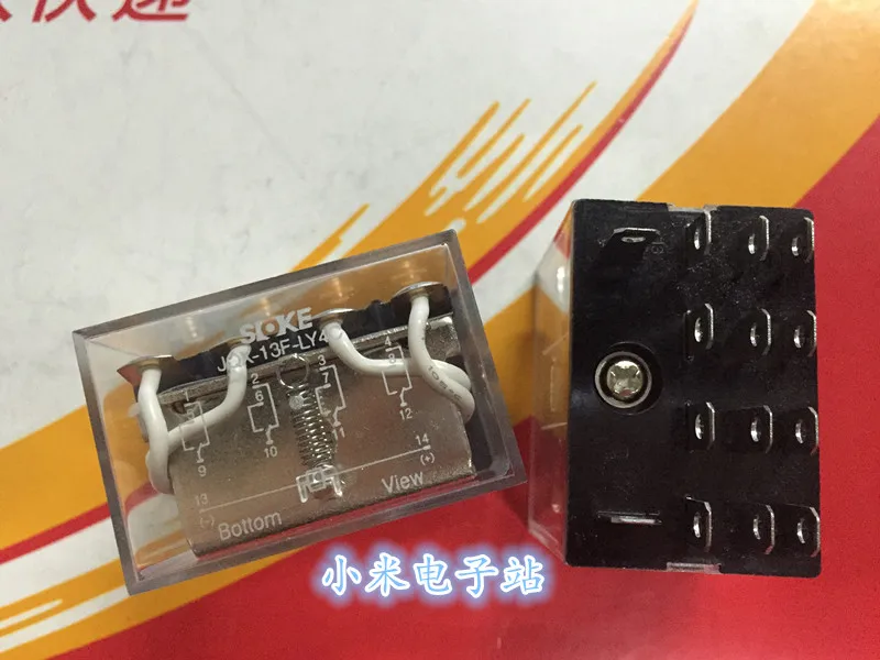 

JQX-13F-LY4C 220VAC Shenle high-power electromagnetic relay SOKE 4 group conversion 14 feet