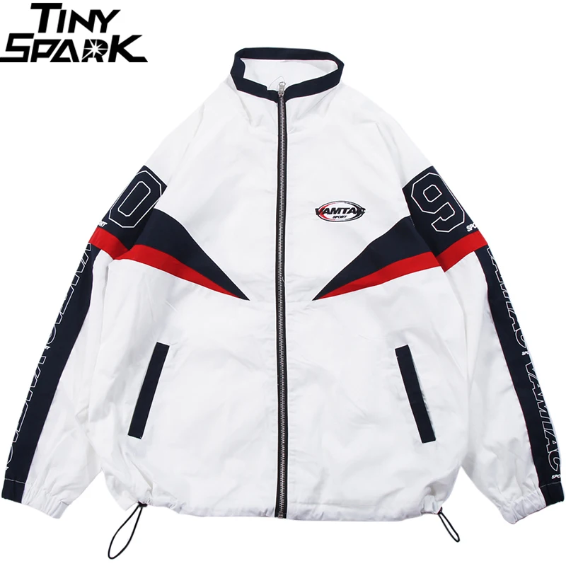 

Men Hip Hop Jacket Color Block Patchwork Streetwear Harajuku Track Jacket Windbreaker Street Wear 2019 Autumn Zipper Jacket Coat