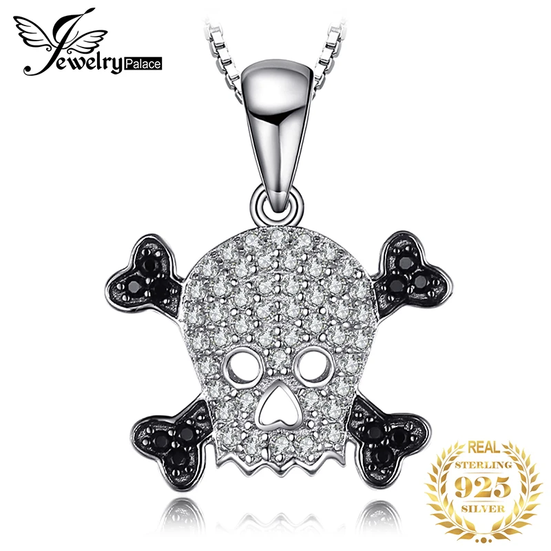 Jewelryдворца череп 0.2ct Подлинная шпинельная Подвеска Ожерелье чистое серебро 925