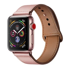 Кожаный ремешок для pulseira apple watch 42 мм 38 мм 40 мм 44 мм спортивный Высококачественный Браслет correa для apple iWatch 4 3/2 ремень