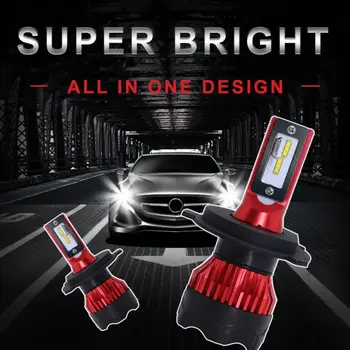 

2pcs New Mini H1 H4 H7 LED Car Headlight Kit Bulbs 55W 6000LM LED CSP Chip Car Accessories