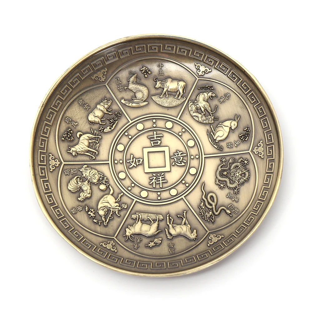 1 Set Chinese Zodiac Censer 5 Holes Lotus Backflow Incense Plate Joss-stick Holder Retro Crafts Buddhism Temple Tool Home Decor
