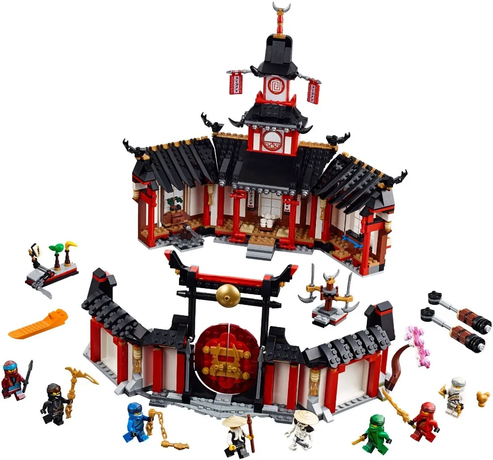 112 pçs mosteiro de spinjitzu blocos de construção kit tijolos clássico filme modelo crianças brinquedos para o presente das crianças 11165