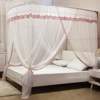 

Retractable Mosquito Net Summer 1.8 M Bed U-Shaped 1.2 Princess Wind 2 M Encryption Floor-Type with Bracket Shading