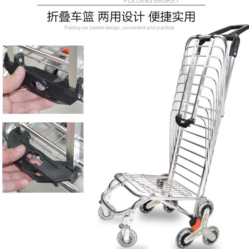 Shopping Cart Climbs The Floor To Buy A Food Cart Small Cart Home Folding Hand Trailer Portable Alu