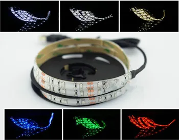 

USB Flexible Strip Light 60leds/M 3528SMD NON-Waterproof 5V 8mm(width) W/3 key Dimmer TV background cabinet Closet Lighting Kit